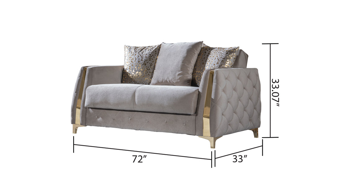 Modern Style Loveseat In Taupe Taupe Wood Primary Living Space Modern Upholstered Wood