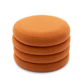 007 Velvet Fabric Storage Round Ottoman Footstool With Wooden Shelving,Orange White Wood Primary Living Space Orange Solid Eucalyptus Wood With Storage Orange Velvet Velvet Backless Soft Modern Flip Top Round Armless Foam Velvet