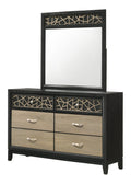 Selena Modern & Contemporary King 5Pc Bedroom Set Made With Wood In Black And Natural Box Spring Not Required King Black Natural Wood 5 Piece Set Bedroom Bed Included,Chest Included,Dresser Included,Mirror Included,Nightstand Included Contemporary,Modern