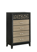 Selena Modern & Contemporary Chest Made With Wood In Black And Natural Black Natural Bedroom Contemporary,Modern Wood