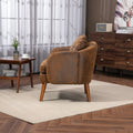 Coolmore Wood Frame Armchair, Modern Accent Chair Lounge Chair For Living Room Coffee Microsuede