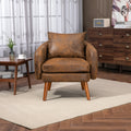 Coolmore Wood Frame Armchair, Modern Accent Chair Lounge Chair For Living Room Coffee Microsuede