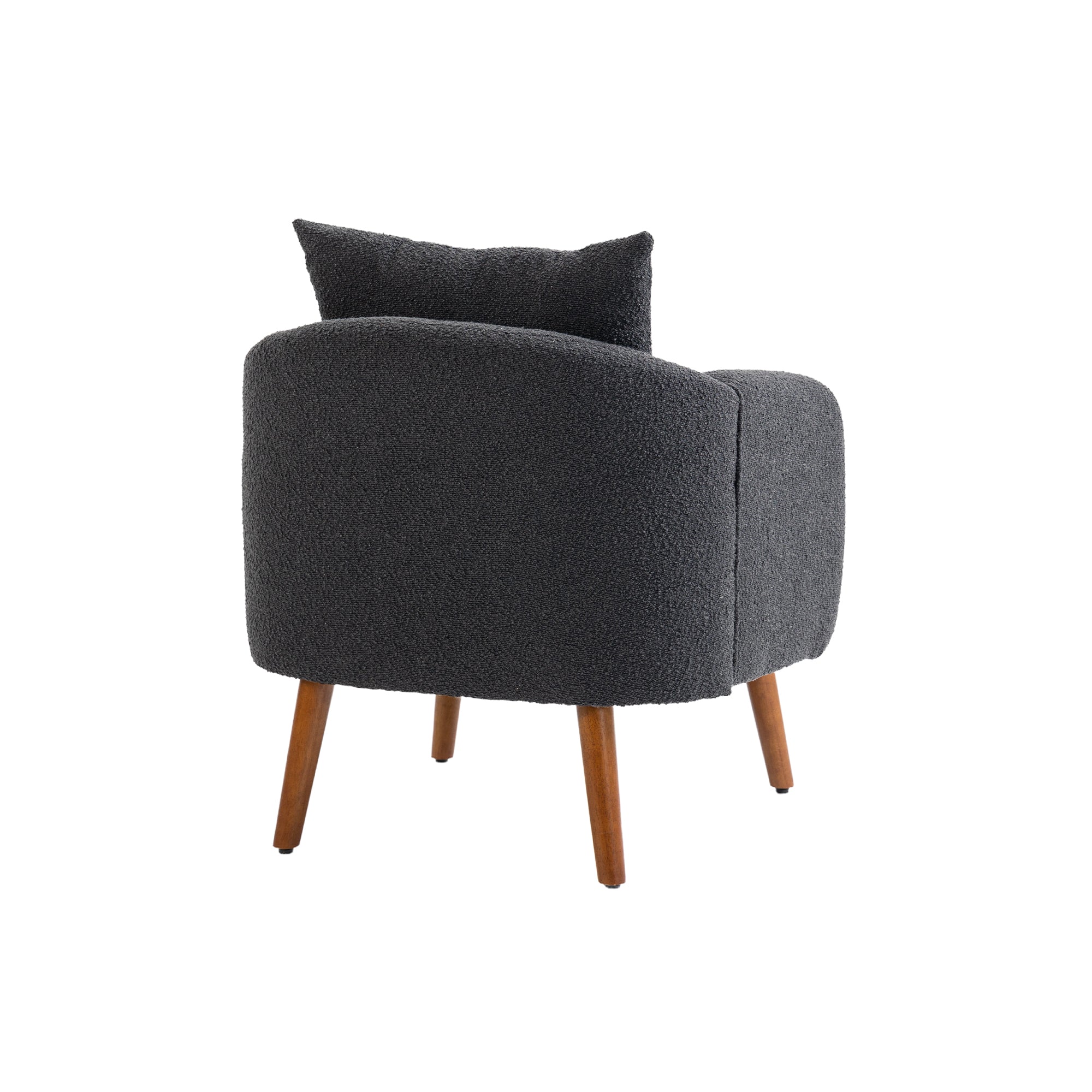 COOLMORE Wood Frame Armchair, Modern Accent Chair carbon black-boucle