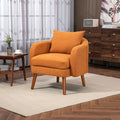 Coolmore Wood Frame Armchair, Modern Accent Chair Lounge Chair For Living Room Orange Boucle