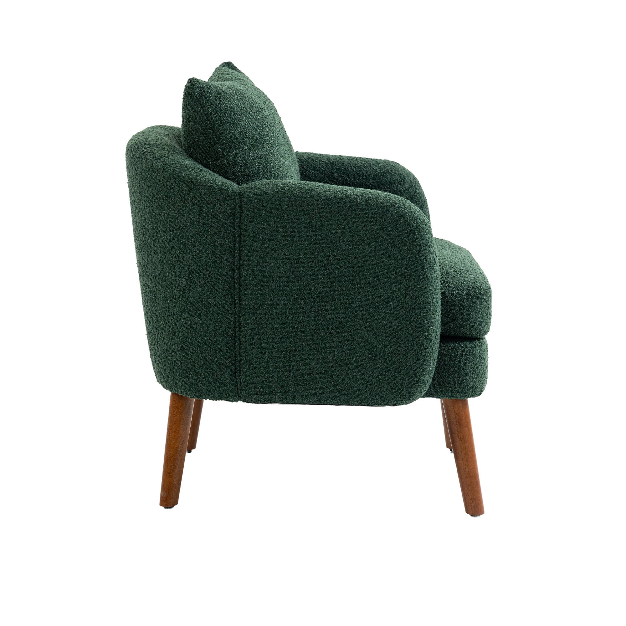 COOLMORE Wood Frame Armchair, Modern Accent Chair emerald-boucle