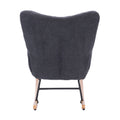 Teddy Upholstered Nursery Rocking Chair For Living Room Bedroom Dark Grey Teddy Dark Grey Foam Metal