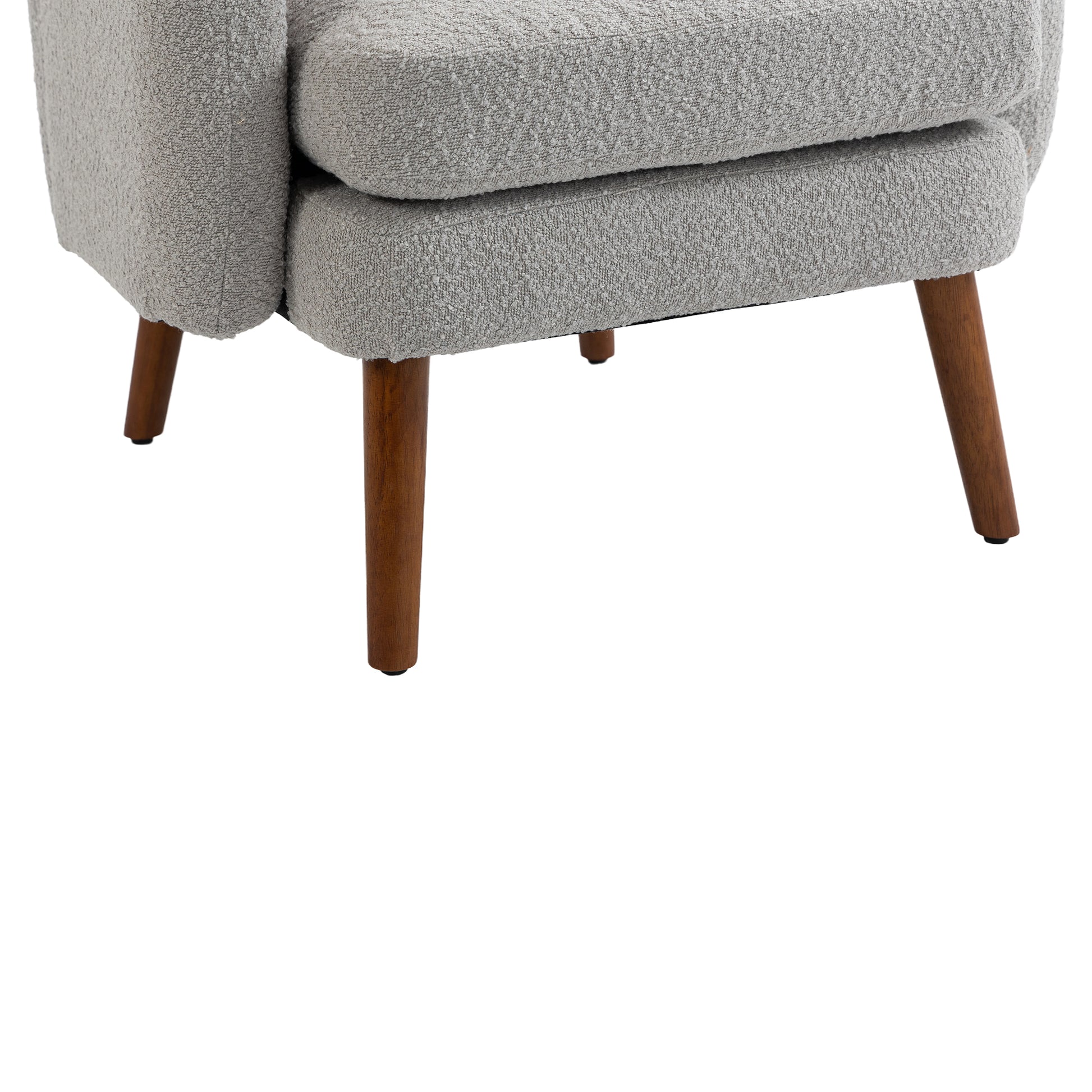 Coolmore Wood Frame Armchair, Modern Accent Chair Lounge Chair For Living Room Gray Boucle