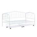 Twin Size Stylish Metal Daybed With 2 Drawers, White White Iron