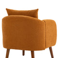 Coolmore Wood Frame Armchair, Modern Accent Chair Lounge Chair For Living Room Orange Boucle