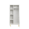 Armoire With 2 Doors With Handle For Bedroom, White White Mdf