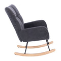 Teddy Upholstered Nursery Rocking Chair For Living Room Bedroom Dark Grey Teddy Dark Grey Foam Metal