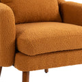 Coolmore Wood Frame Armchair, Modern Accent Chair Lounge Chair For Living Room Orange Boucle