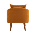 Coolmore Wood Frame Armchair, Modern Accent Chair Lounge Chair For Living Room Orange Boucle