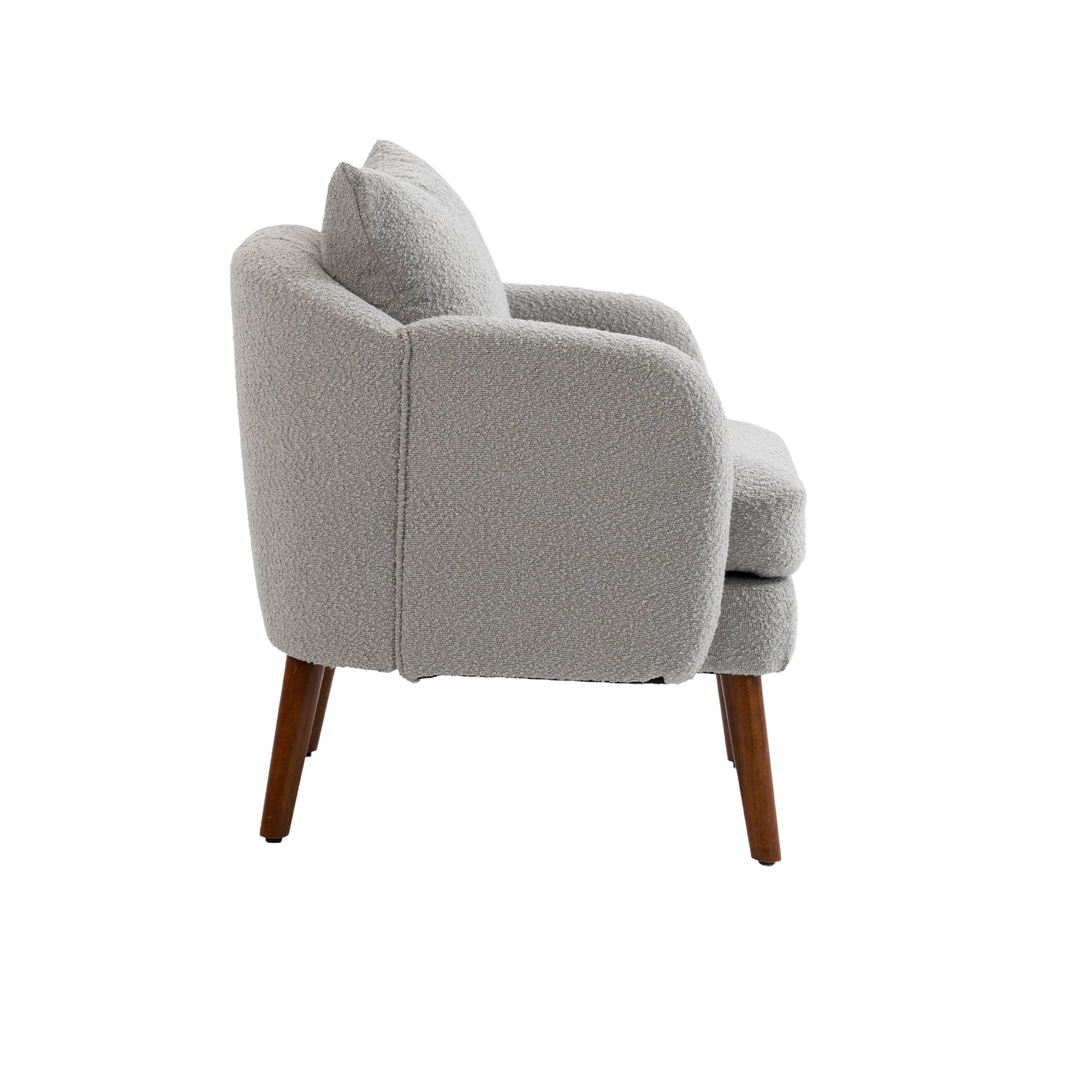 Coolmore Wood Frame Armchair, Modern Accent Chair Lounge Chair For Living Room Gray Boucle