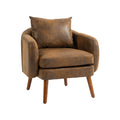 Coolmore Wood Frame Armchair, Modern Accent Chair Lounge Chair For Living Room Coffee Microsuede