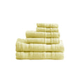 Super Soft Cotton Quick Dry Bath Towel 6 Piece Set Yellow Cotton