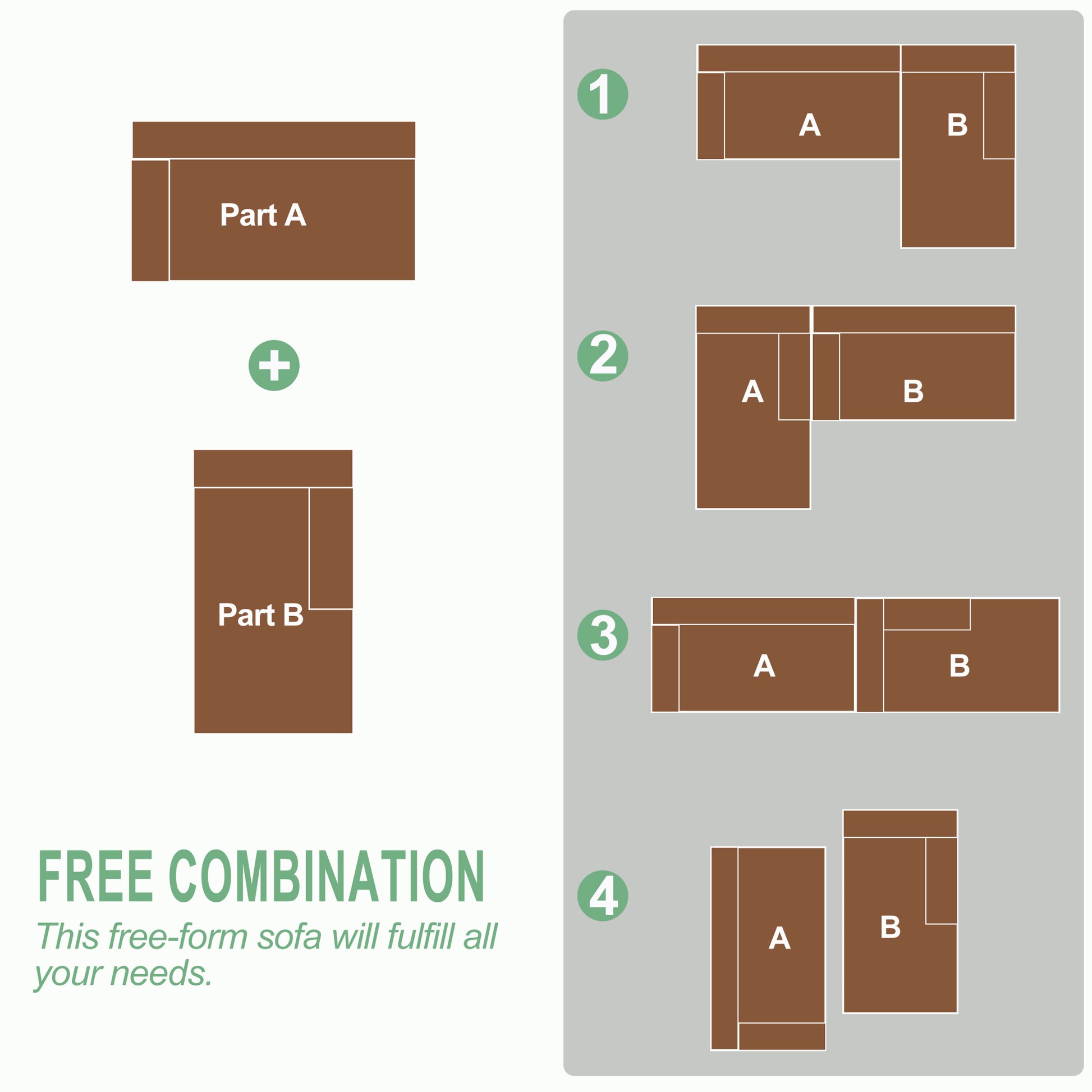Modern Upholstered Sectional Sofa Couch Set,Modular 108" L Shaped Sectional Living Room Sofa Set With 6 Pillows,Free Combination Sofa Couch For Living Room,Bedroom Grey Foam Chenille 3 Seat