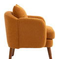 Coolmore Wood Frame Armchair, Modern Accent Chair Lounge Chair For Living Room Orange Boucle