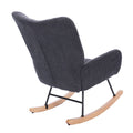 Teddy Upholstered Nursery Rocking Chair For Living Room Bedroom Dark Grey Teddy Dark Grey Foam Metal