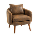 Coolmore Wood Frame Armchair, Modern Accent Chair Lounge Chair For Living Room Coffee Microsuede