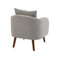 Coolmore Wood Frame Armchair, Modern Accent Chair Lounge Chair For Living Room Gray Boucle