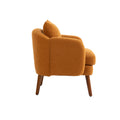 Coolmore Wood Frame Armchair, Modern Accent Chair Lounge Chair For Living Room Orange Boucle