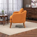 Coolmore Wood Frame Armchair, Modern Accent Chair Lounge Chair For Living Room Orange Boucle