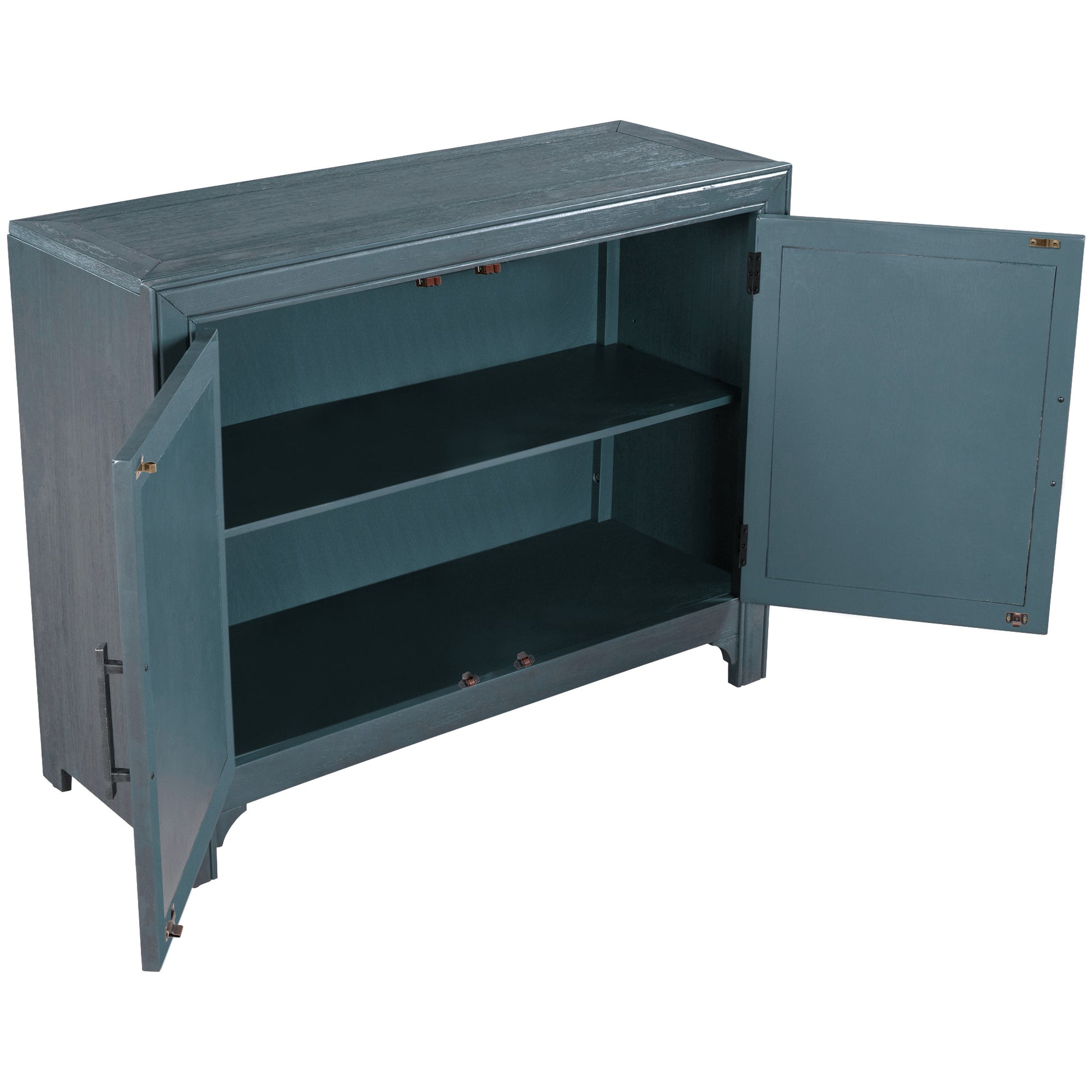 40'' Modern Cabinets With Unique Design Doors With 1 Adjustable Shelves,Suitable For Multiple Rooms Such As Living Room And Study Room Antique Blue Mdf