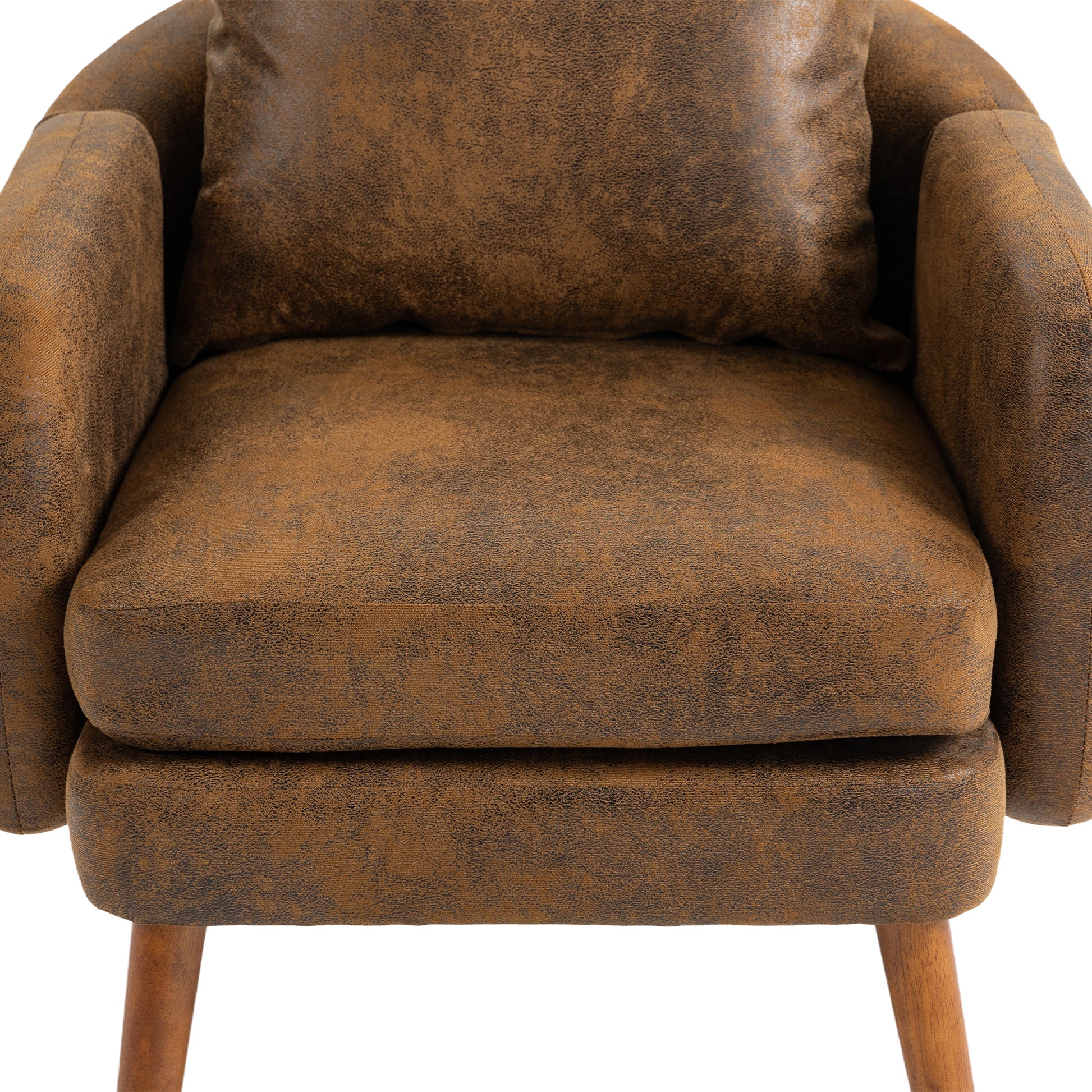 Coolmore Wood Frame Armchair, Modern Accent Chair Lounge Chair For Living Room Coffee Microsuede