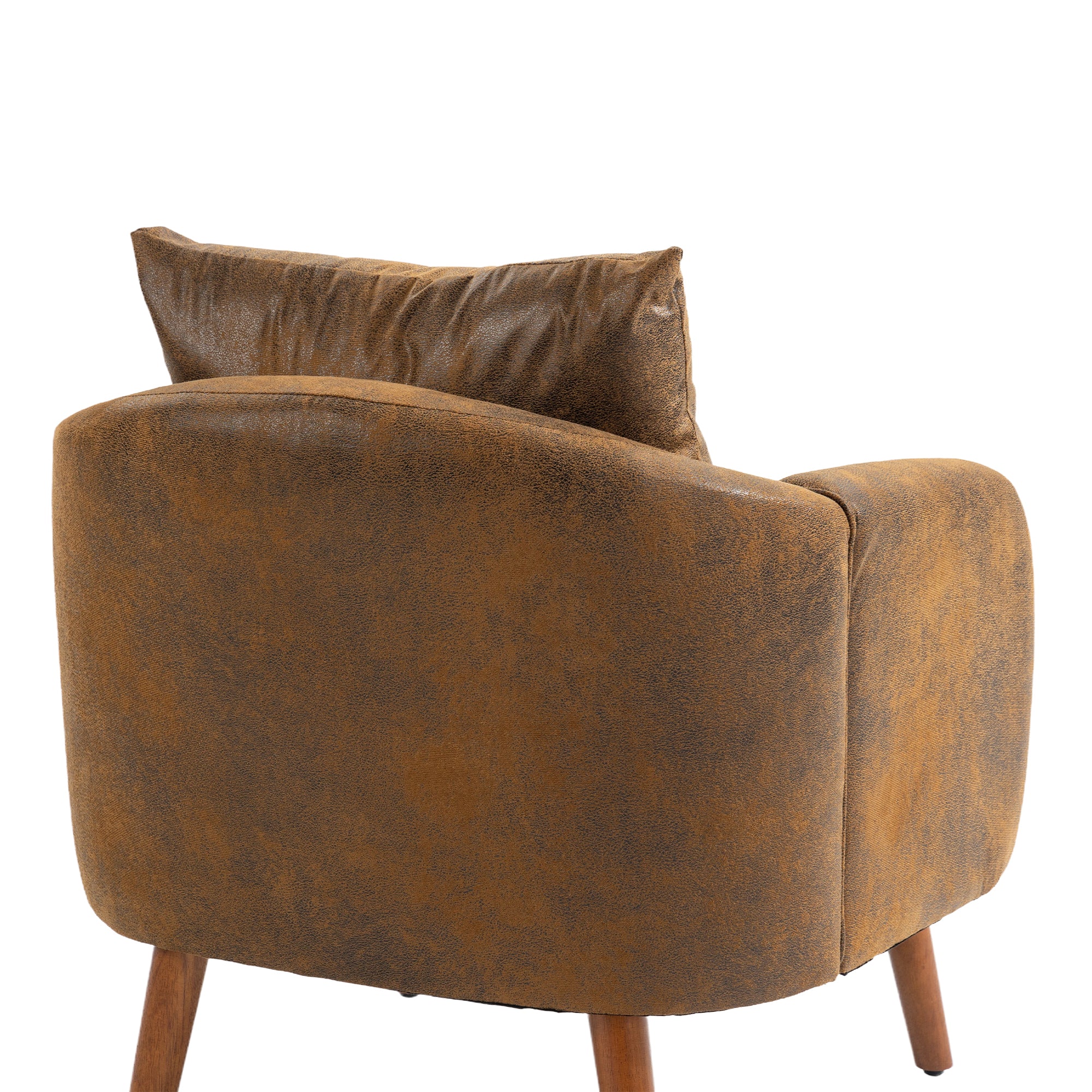 COOLMORE Wood Frame Armchair, Modern Accent Chair coffee-microsuede