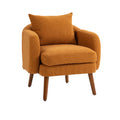 Coolmore Wood Frame Armchair, Modern Accent Chair Lounge Chair For Living Room Orange Boucle