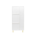 Armoire With 2 Doors With Handle For Bedroom, White White Mdf