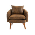 Coolmore Wood Frame Armchair, Modern Accent Chair Lounge Chair For Living Room Coffee Microsuede