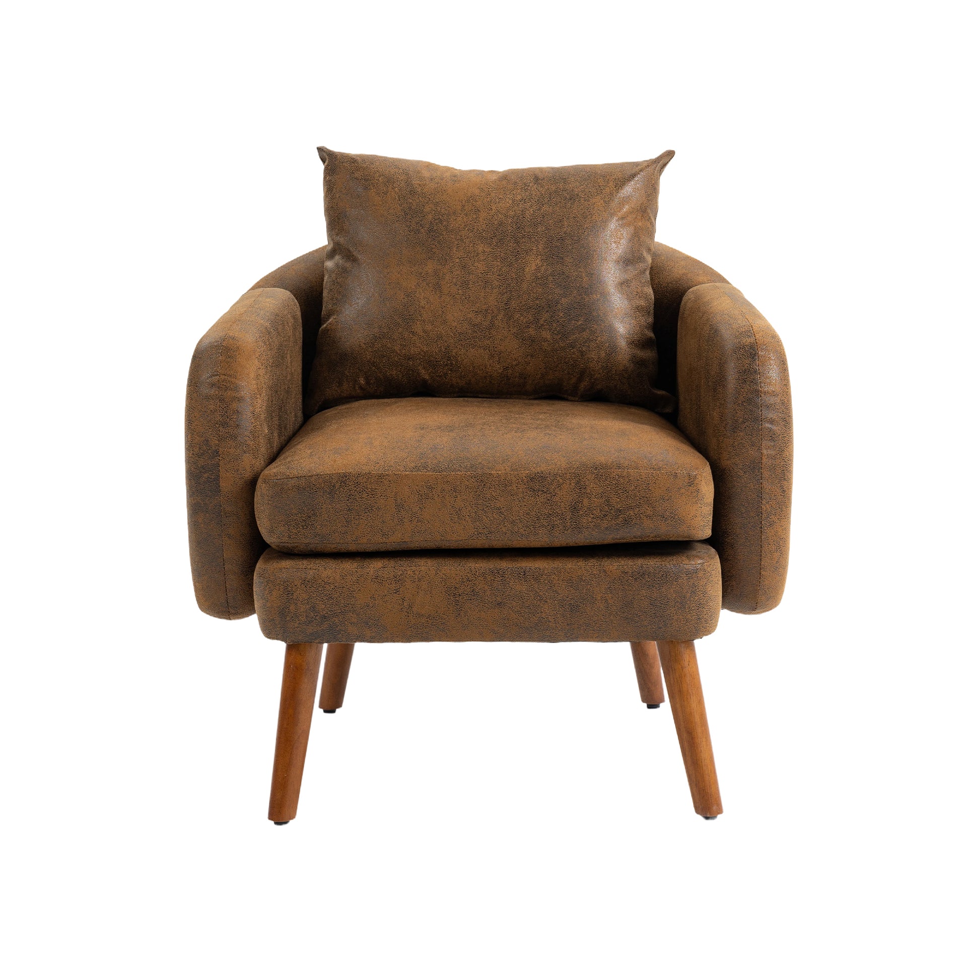 Coolmore Wood Frame Armchair, Modern Accent Chair Lounge Chair For Living Room Coffee Microsuede