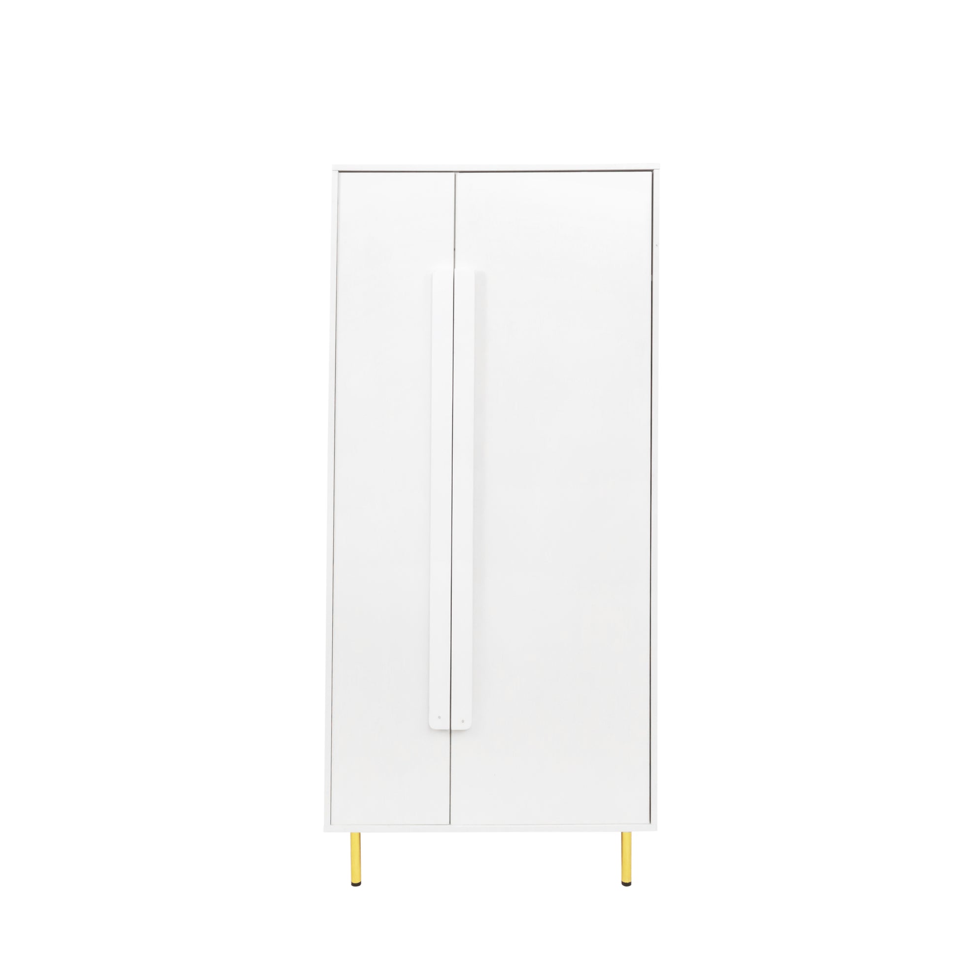 Armoire With 2 Doors With Handle For Bedroom, White White Mdf