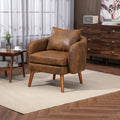 Coolmore Wood Frame Armchair, Modern Accent Chair Lounge Chair For Living Room Coffee Microsuede