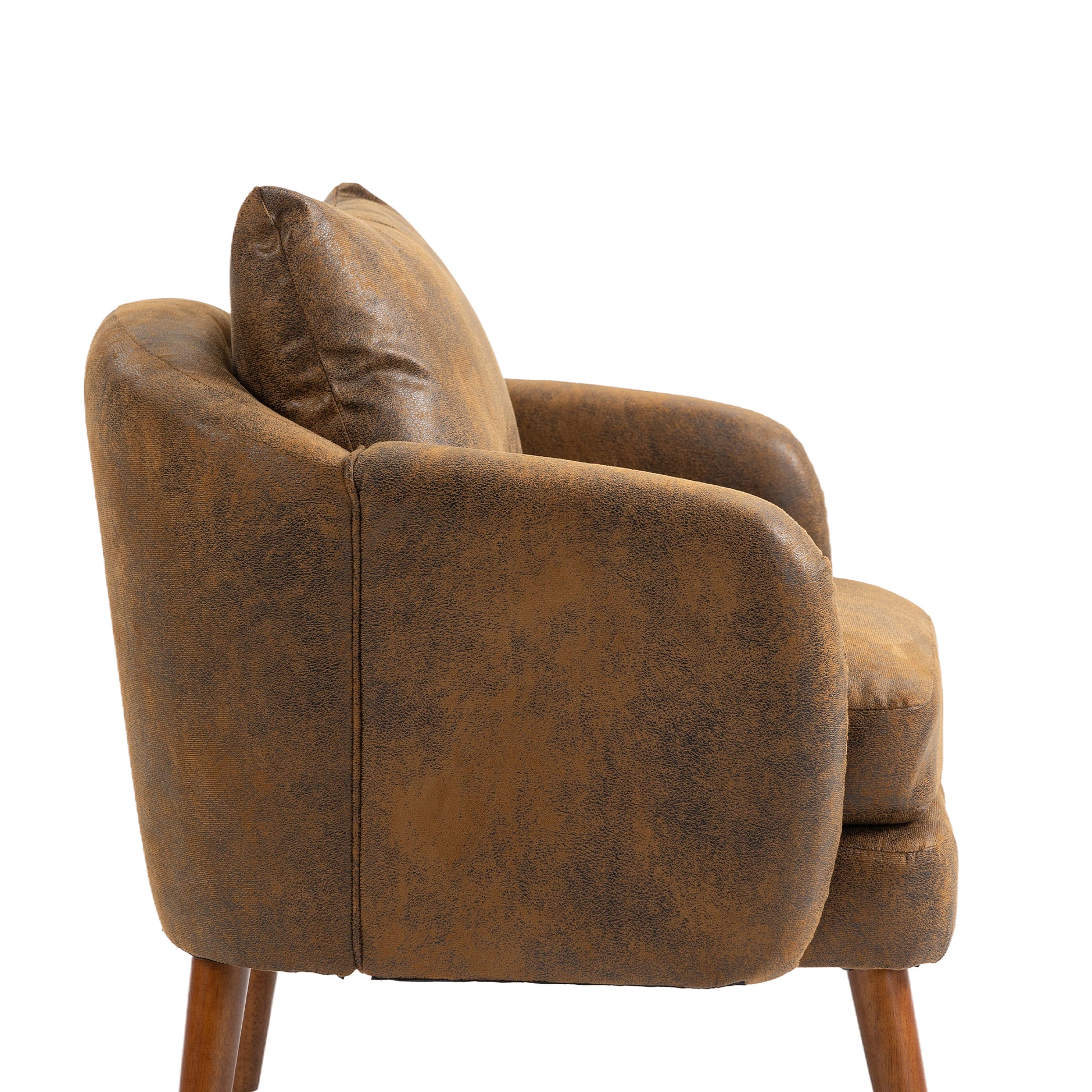 Coolmore Wood Frame Armchair, Modern Accent Chair Lounge Chair For Living Room Coffee Microsuede