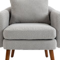 Coolmore Wood Frame Armchair, Modern Accent Chair Lounge Chair For Living Room Gray Boucle