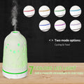 100Ml Ultrasonic Aromatherapy Diffuser, Essential Oils Humidifier With Ceramic Cover, 7 Colors Led Lights, Timer, Waterless Auto Off For Home And Office, White White Abs