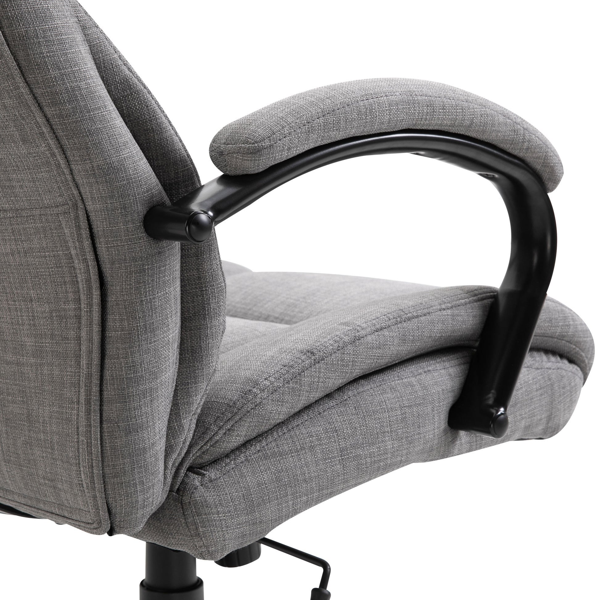 500Lbs Big And Tall Office Chair With Wide Seat, Ergonomic Executive Computer Chair With Adjustable Height, Swivel Wheels And Linen Finish, Light Grey Light Grey Linen