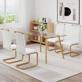 Table And Chair Set. 1 Table And 4 White Chairs. Glass Dining Table With 0.31 