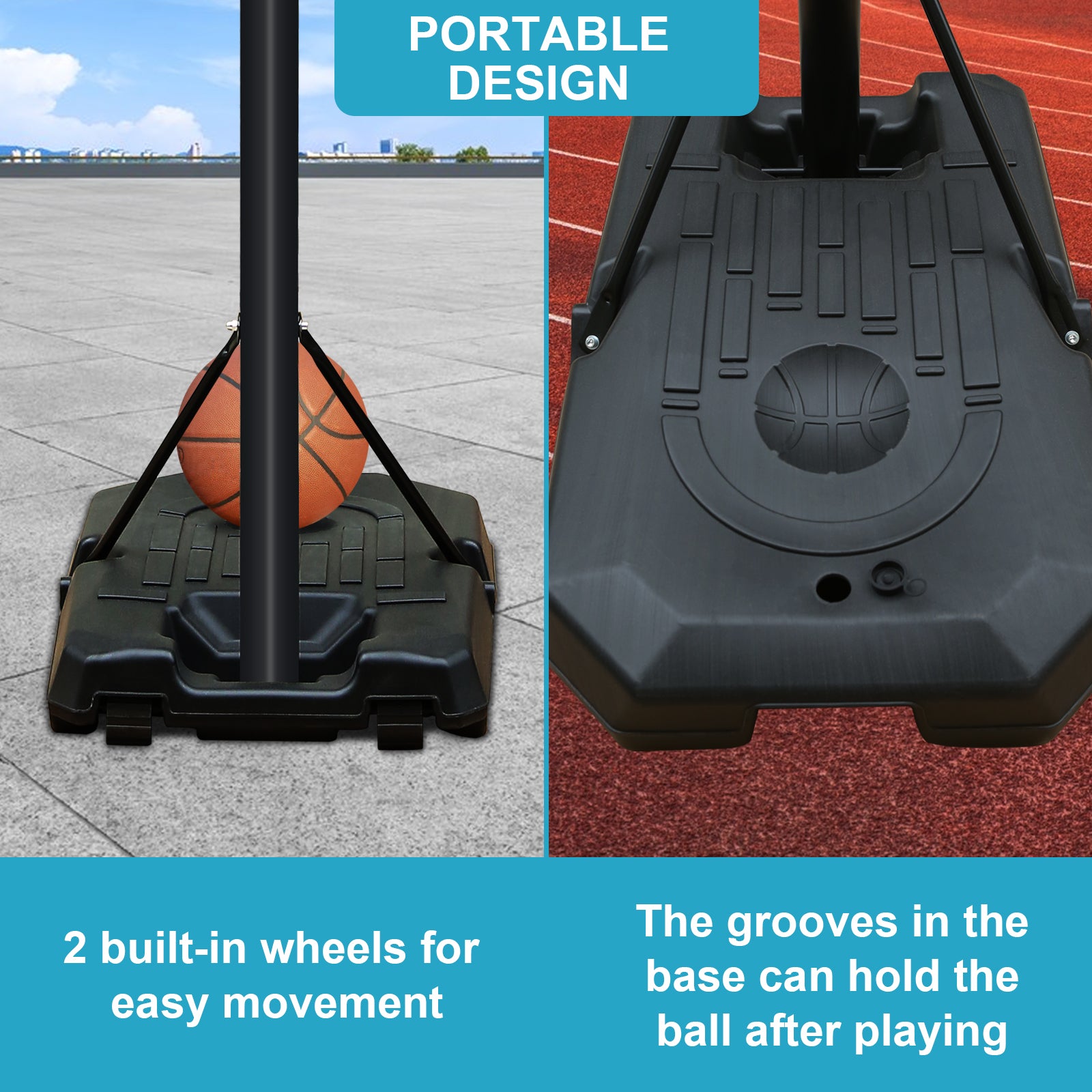 Basketball Hoop Portable Basketball Goal System 6.5 10Ft Adjustable 44In Backboard For Indoor Outdoor Black Balls Sports Black Portable Garden & Outdoor Polyethylene