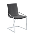 Zlatan Side Chair Set 2 , Gray Velvet & Chrome Finish Dn02235 Gray Velvet