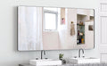 Oversized Bathroom Mirror With Mobile Tray Wall Mount Mirror,Vertical Horizontal Hanging Aluminum Framed Wall Mirror Full Length Mirror,Full Body Mirror For Bedroom Living Room,Silver,72 X 36 Inches Silver Aluminium