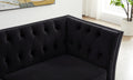 L8085B Three Seat Sofa Black Black Velvet