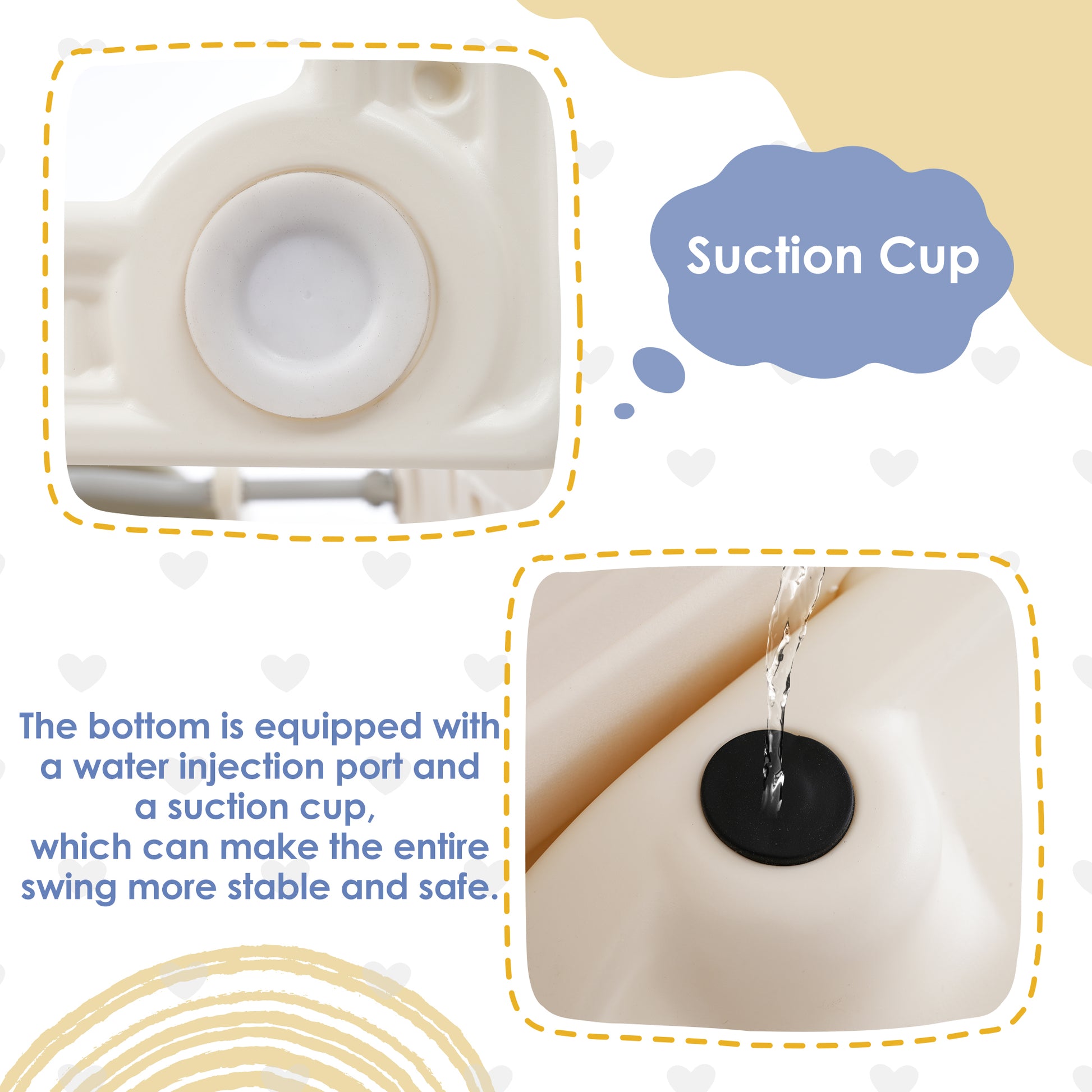 6 In 1 Toddler Slide And Swing Set, Kids Playground Climber Slide Playset With Fairy House, Freestanding Slide For Babies Off White Grey 50 99 Lbs Cute Hdpe Indoor & Outdoor Use