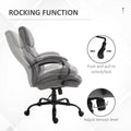 500Lbs Big And Tall Office Chair With Wide Seat, Ergonomic Executive Computer Chair With Adjustable Height, Swivel Wheels And Linen Finish, Light Grey Light Grey Linen