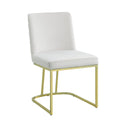 Zazie Side Chair Set 2 , Beige Velvet & Gold Finish Dn02232 Beige Velvet