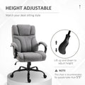 500Lbs Big And Tall Office Chair With Wide Seat, Ergonomic Executive Computer Chair With Adjustable Height, Swivel Wheels And Linen Finish, Light Grey Light Grey Linen