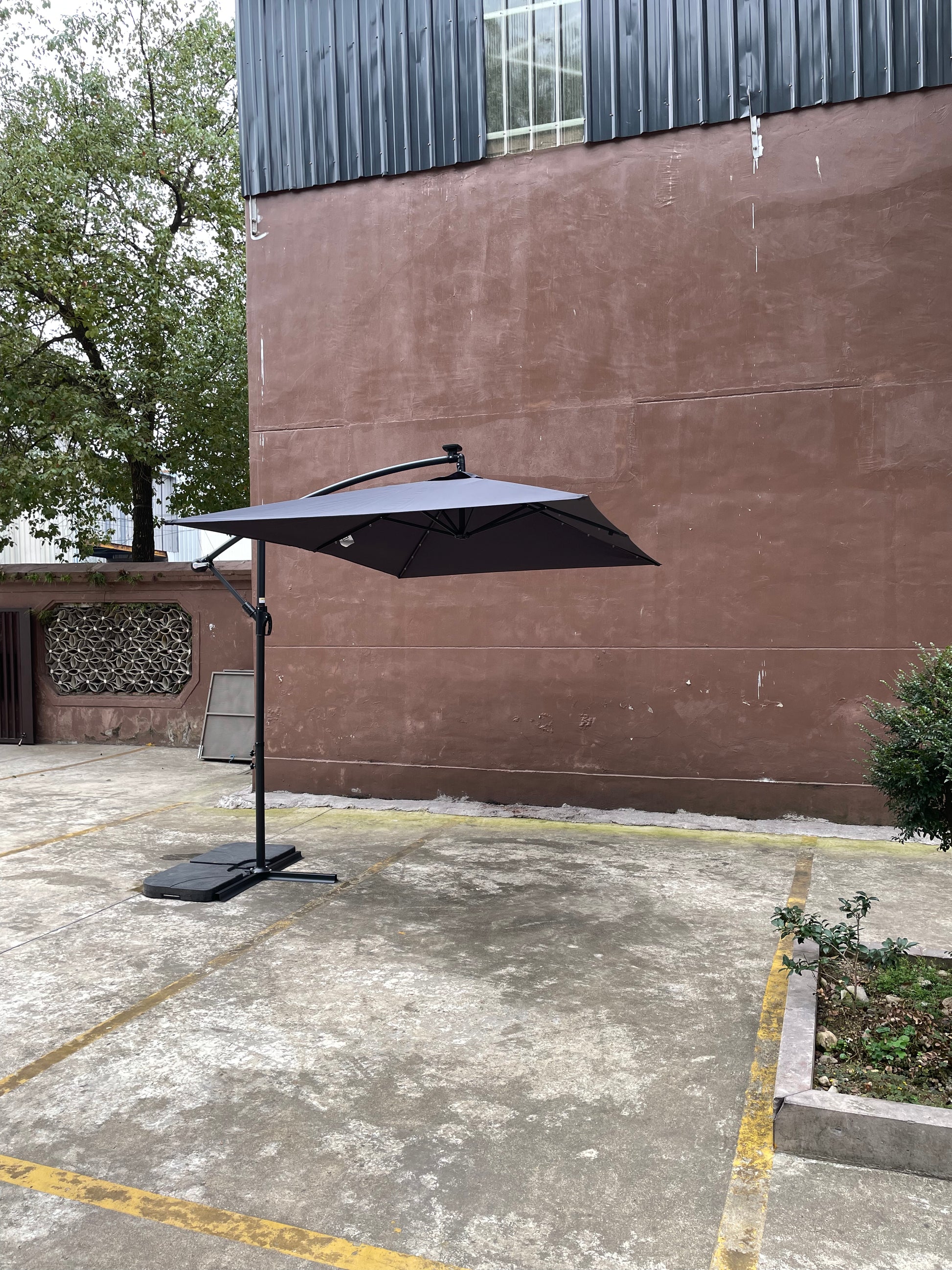 Rectangle 2X3M Outdoor Patio Umbrella Solar Powered Led Lighted Sun Sh